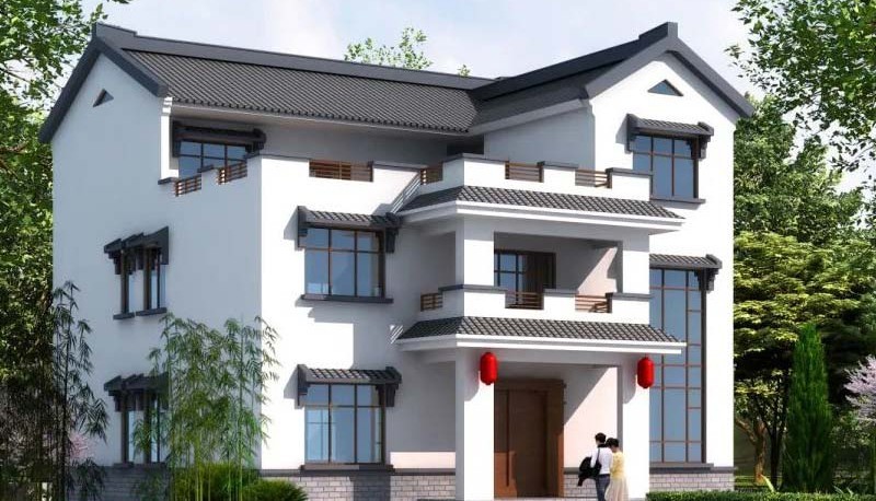 海南新中式三层别墅设计，公共空间宽敞更显大气